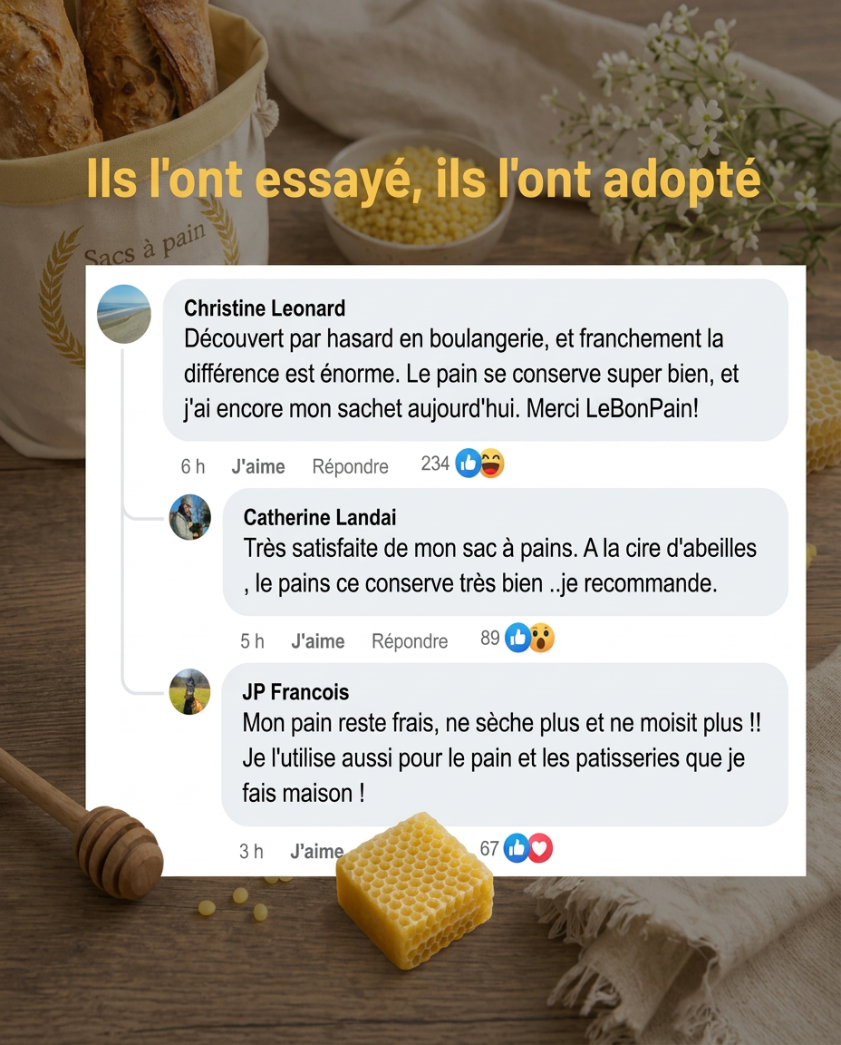 Sacs à Pain Premium — 100% Coton & Cire d'Abeille | Le Bon Pain