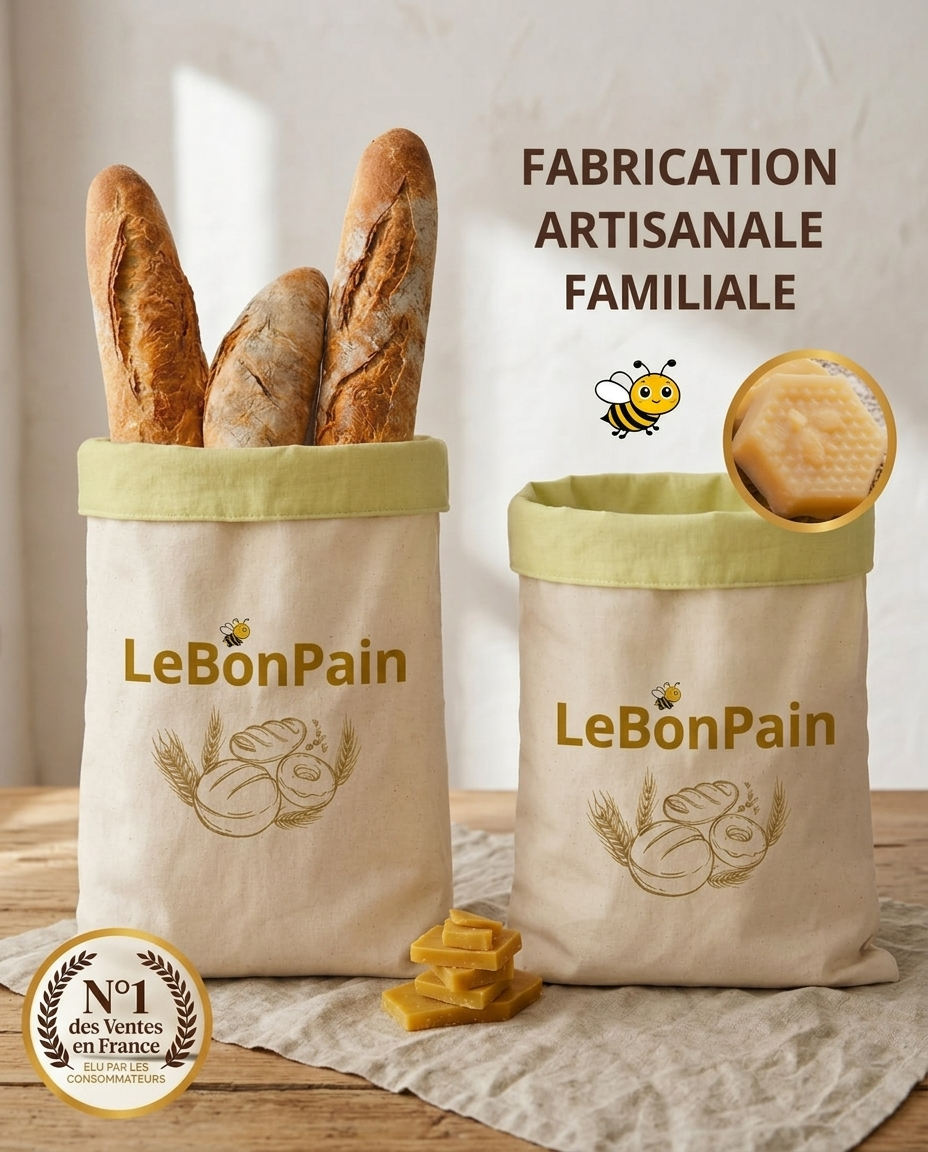 Sacs à Pain Premium — 100% Coton & Cire d'Abeille | Le Bon Pain